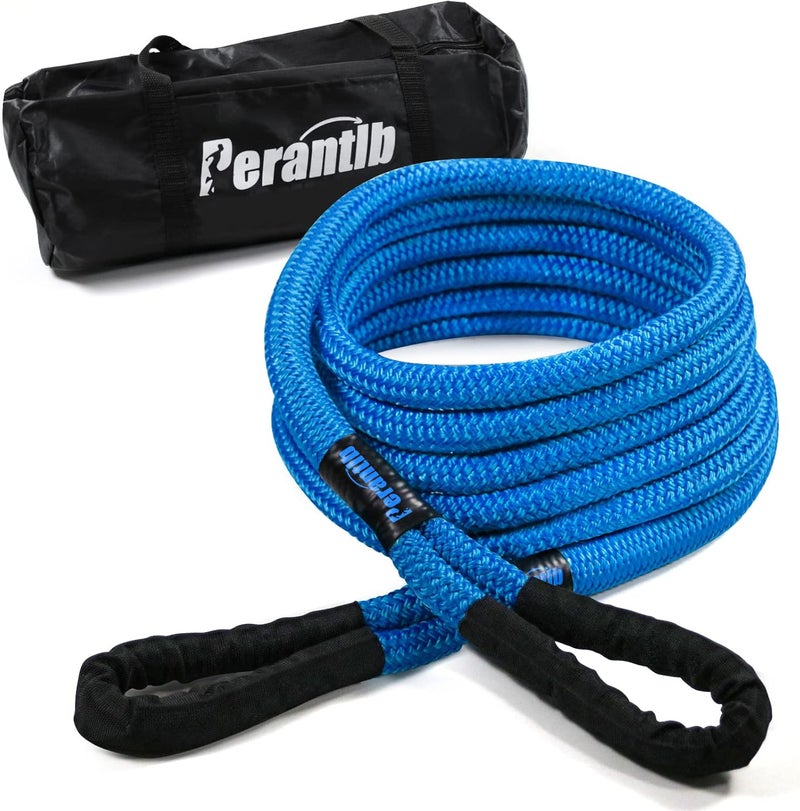 Perantlb حبل استرداد كينتيك 7/8 × 30 قدم - 26000 رطل، حبل سحب مزدوج مضفر من النايلون للاستخدام الثقيل للشاحنات، ATV، UTV، SUV - Image 1